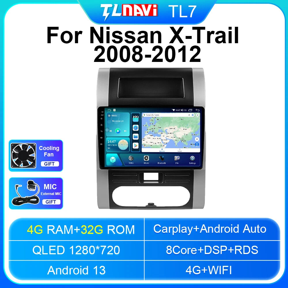 Android Car Radio CarPlay for Nissan XTrail T32 T31 2008-2012 Player GPS Screen