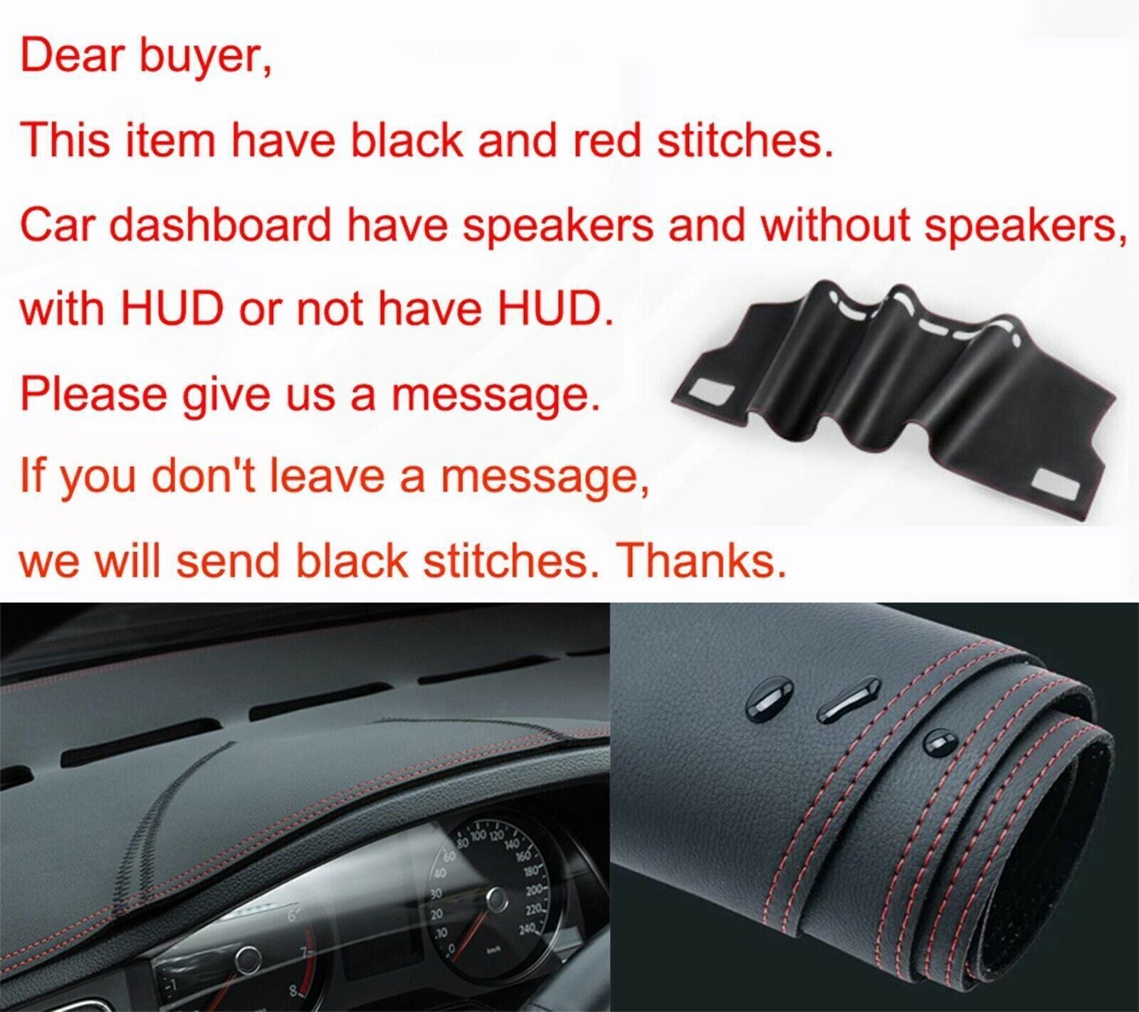 PU leather Dashboard Dash Mat Non-slip DashMat for Honda for Civic Hatchback 11-2015