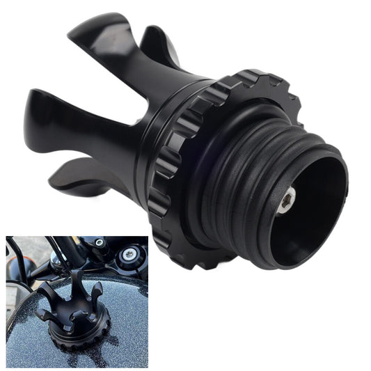 Motorcycle Vented King Crown Gas Cap Fuel Tank Black for Harley XL883 Road King