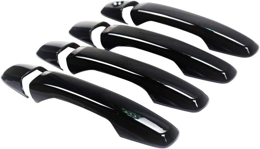 DOOR HANDLE TRIM COVERS GLOSSY BLACK FOR 2011-2019 for FORD EXPLORER 8PCS NO SMR KEY