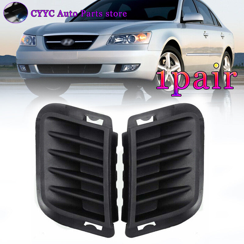 2Pcs Front Bumper Fog Light Lamp Grille Cover Bezel for Hyundai Sonata 2006-2008