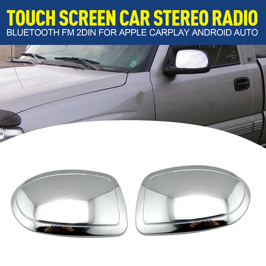 For 1999-2006 for Chevy Silverado for GMC for Sierra Chrome Rear View Mirror Covers Overlay