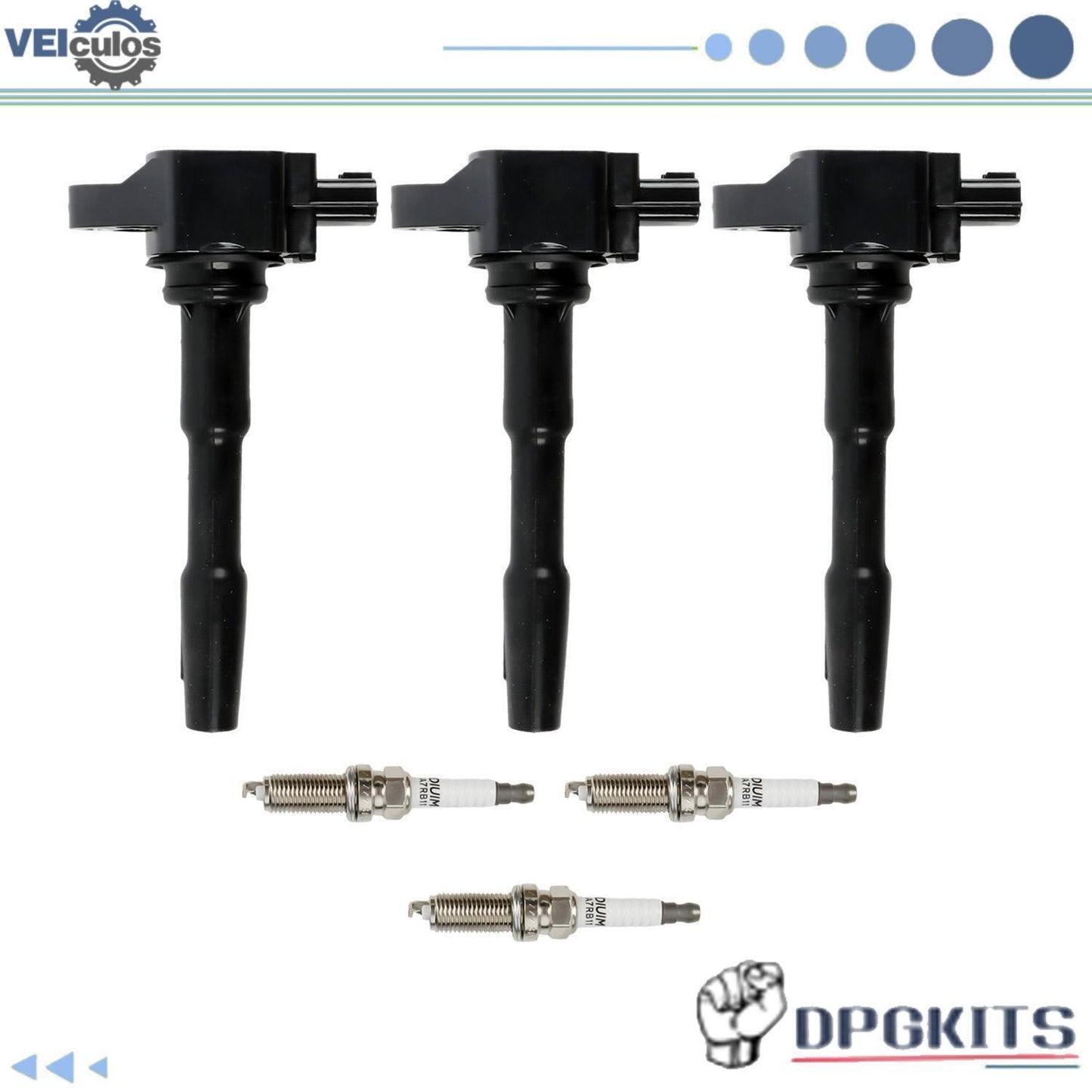 3Pcs Ignition Coils + Iridium Spark Plugs for Smart Fortwo 2016-17 L3 0.9L C-987