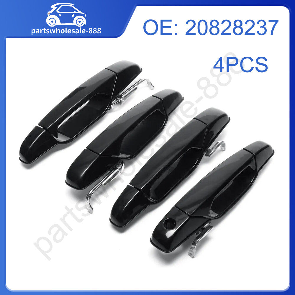 4X Door Handle Gloss Black For 2007-2014 for Chevy Tahoe Silverado for GMC for Yukon for Sierra