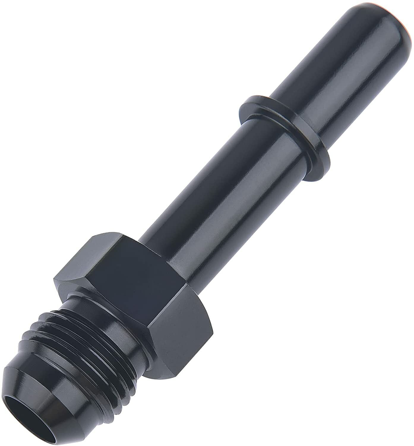 2-Pack 6AN Male to 3/8 inch SAE Quick Disconnect Male Push-Type EFI Connector Adapters