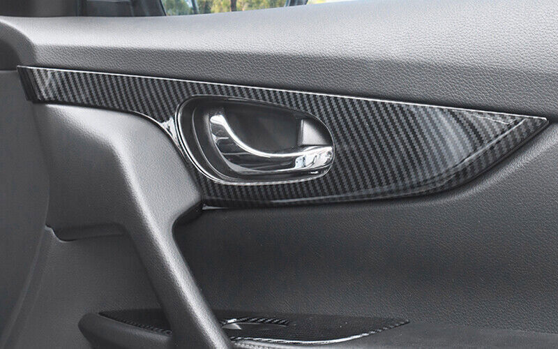 Inner Door Panel Cover Trim 4 Fit for Nissan Rogue Sport 2017-2021 Carbon Fiber