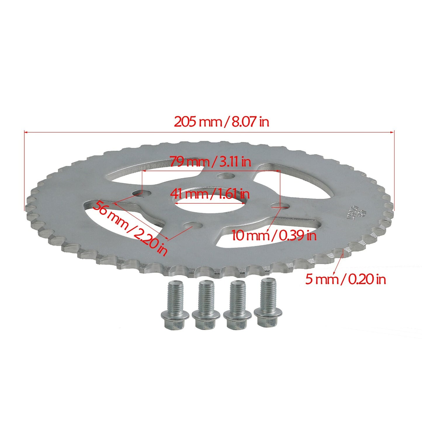 420 50T 40mm chain rear sprocket bolt kit for CT200U for mini bikes, Taodao all-terrain vehicles, off-road vehicles