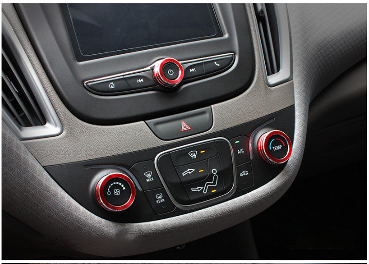 4pcs Red Aluminum Console CD Button Ring Trim For 2016-2020 for Chevrolet Malibu XL