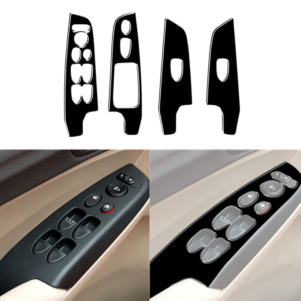 4pcs Piano Black Window Lifting Panel Cover Trim for Honda for Civic 8th 2006-11