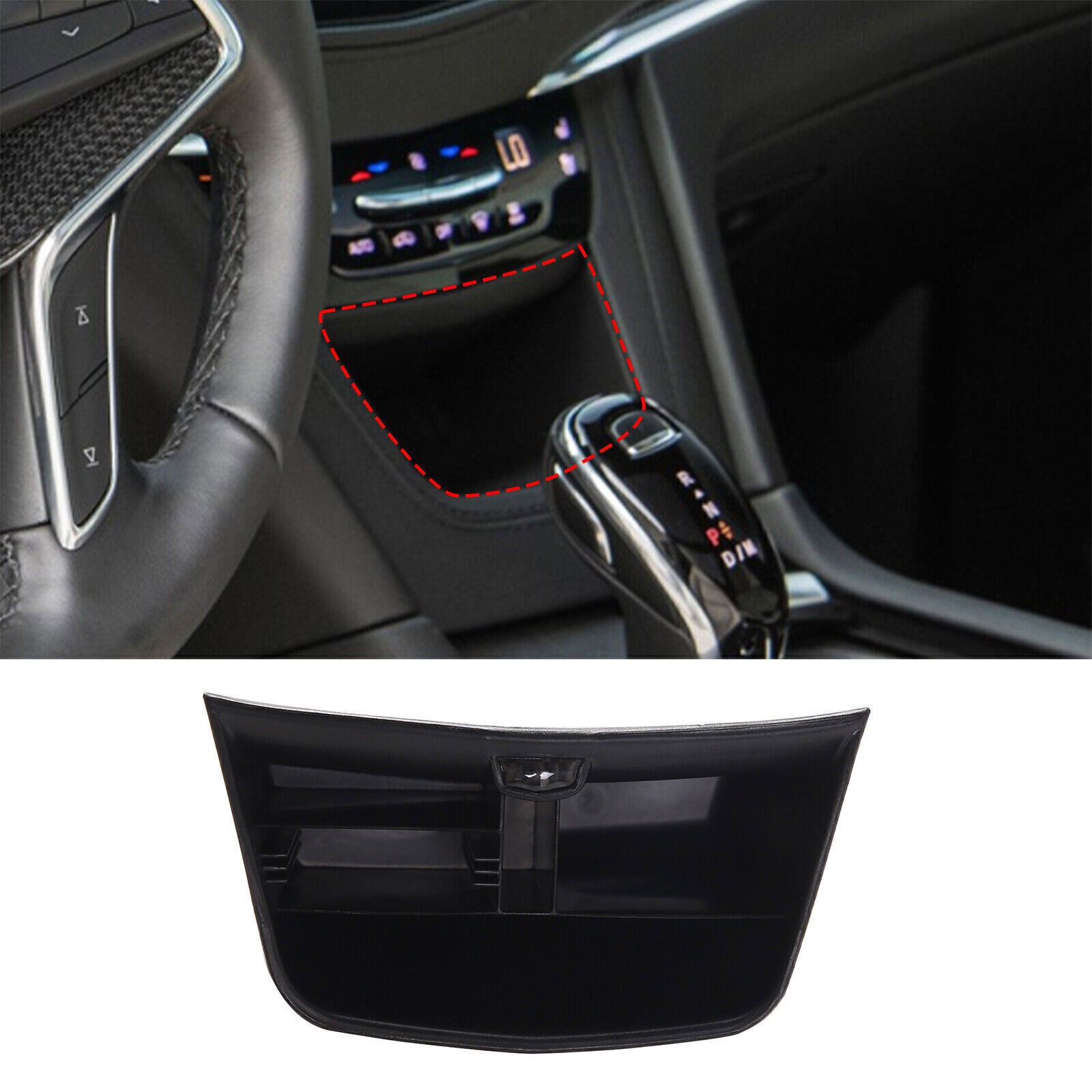 Matte Black Inner Central Storage Container Box Tray for Cadillac XT5 2017-2024