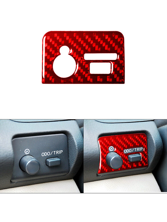 Red Carbon Fiber Interior Headlight Control Trim for Lexus RX330 350 2004-2009