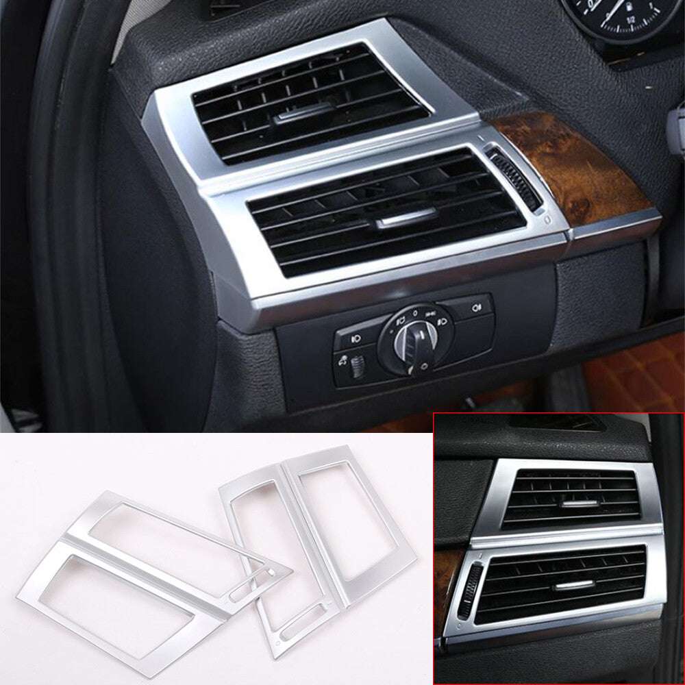Silver ABS Side Air Vent Outlet Panel Cover Trim for BMW X5 E70 X6 E71 2008-2013