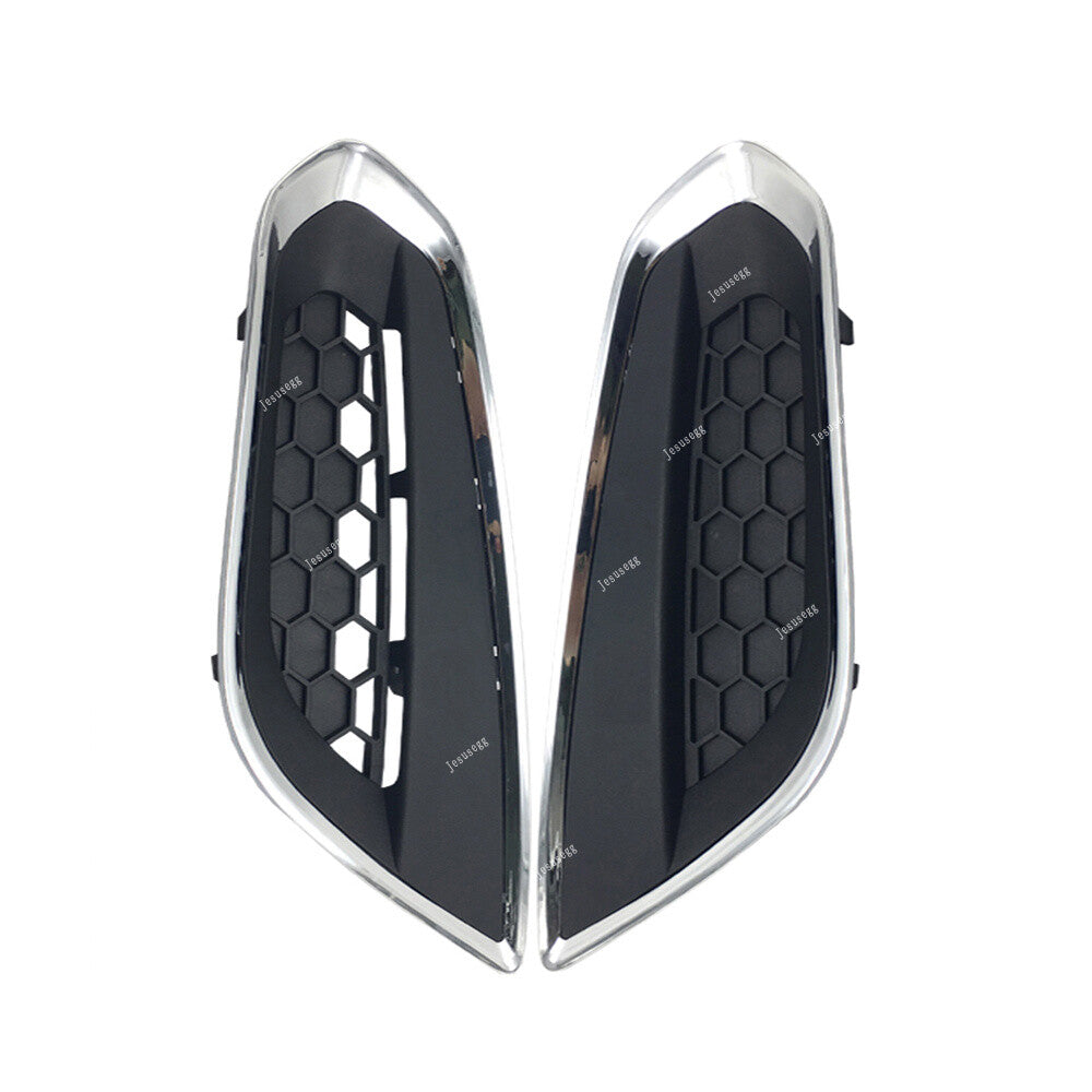 Pair Front Left +Right Bumper Grille Foglight Chrome Cover for Volvo S60 2011-13