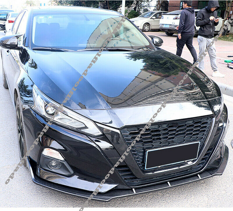for Nissan Altima 2019-22 Carbon Fiber FRONT Bumper Grill Grille Moulding Covers