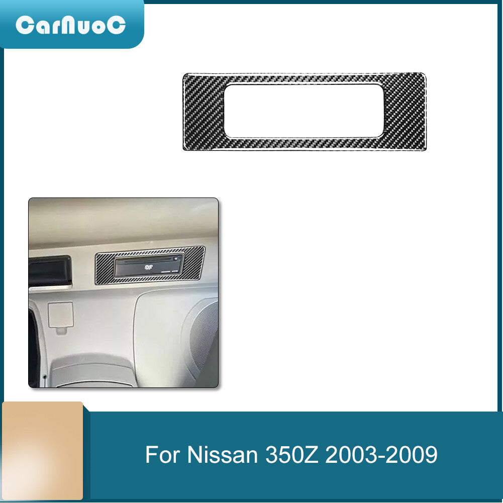 Car DVD Player Frame Panel Trim Cover Carbon Fiber for Nissan 350Z 2006-2009