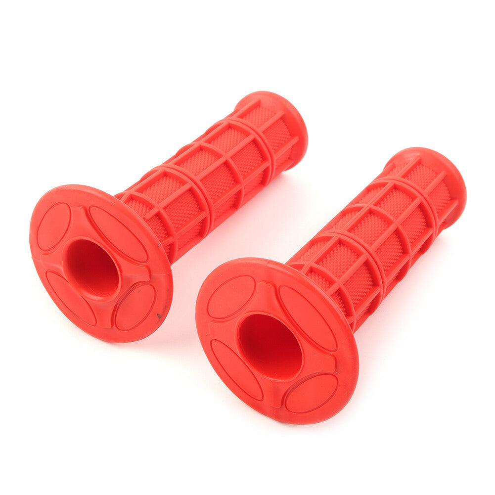 Red Rubber 7/81 Pro Hand Grips Throttle Handle Bar ATV MX Dirt Bike Enduro