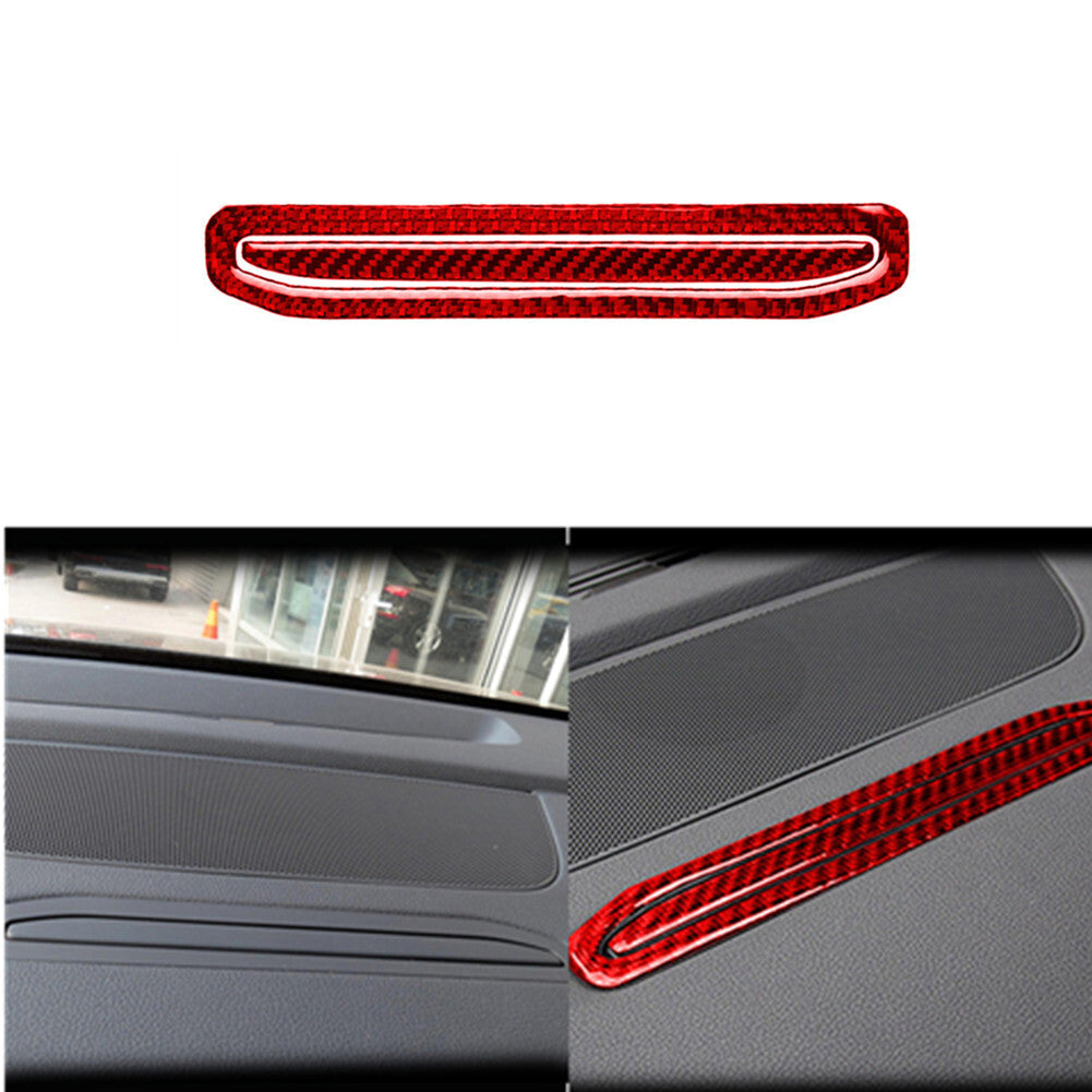 Red Navigation Box Panel Trim Interior Carbon Fiber Sticker for Audi Q7 2016-19