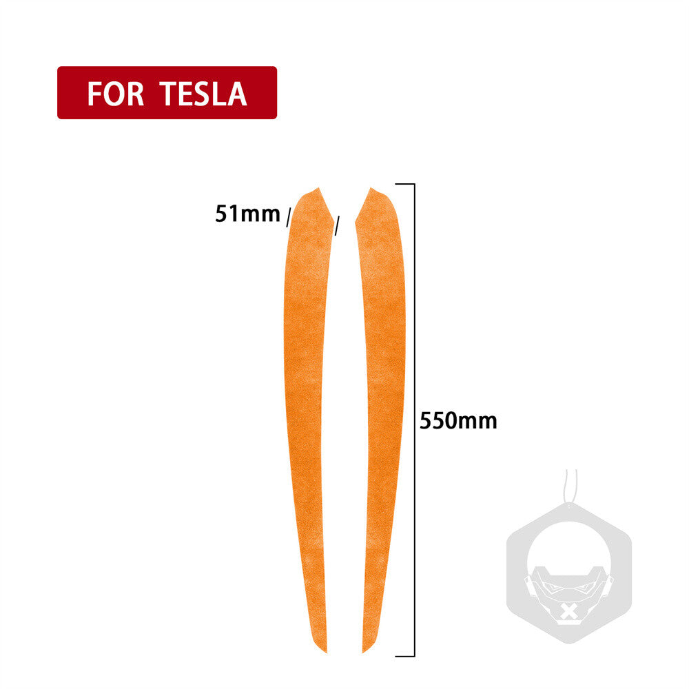 Soft Suede Orange Interior Door Panel Decorative Trim for Tesla Model 3 /Y 2020+