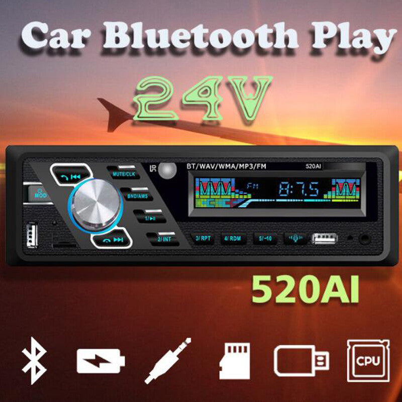24V 4-channel digital car Bluetooth audio USB/SD/FM/WMA/MP3 radio stereo components