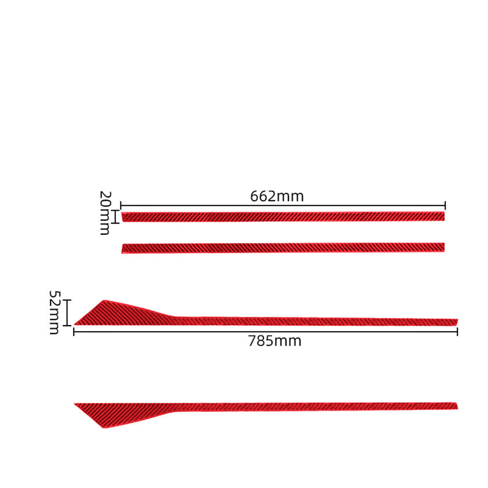 4x red carbon fiber door trim strip trim for Porsche Taycan 2019-2022