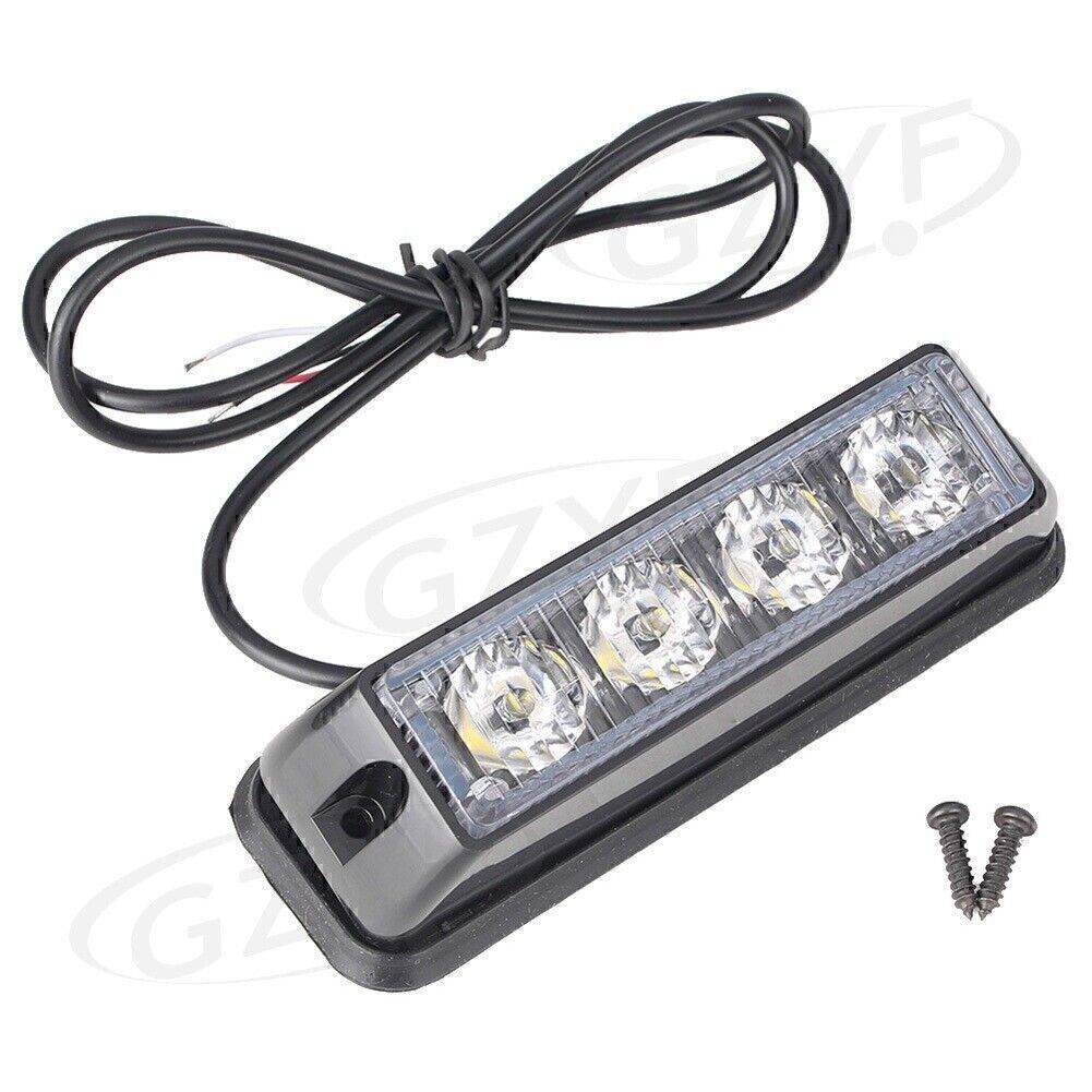 1X DC 12V Emergency Beacon Strobe Flash Warning Light w/ 4-LEDs Universal Set po