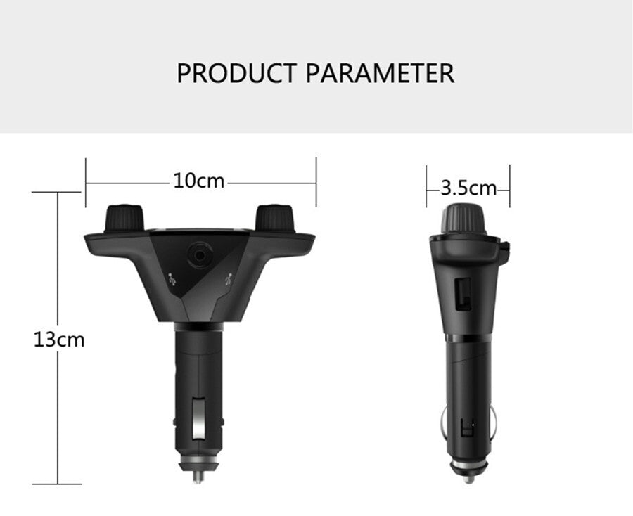 Wireless Car Bluetooth FM Transmitter MP3 Radio Adapter Car Kit 2 USB Charger