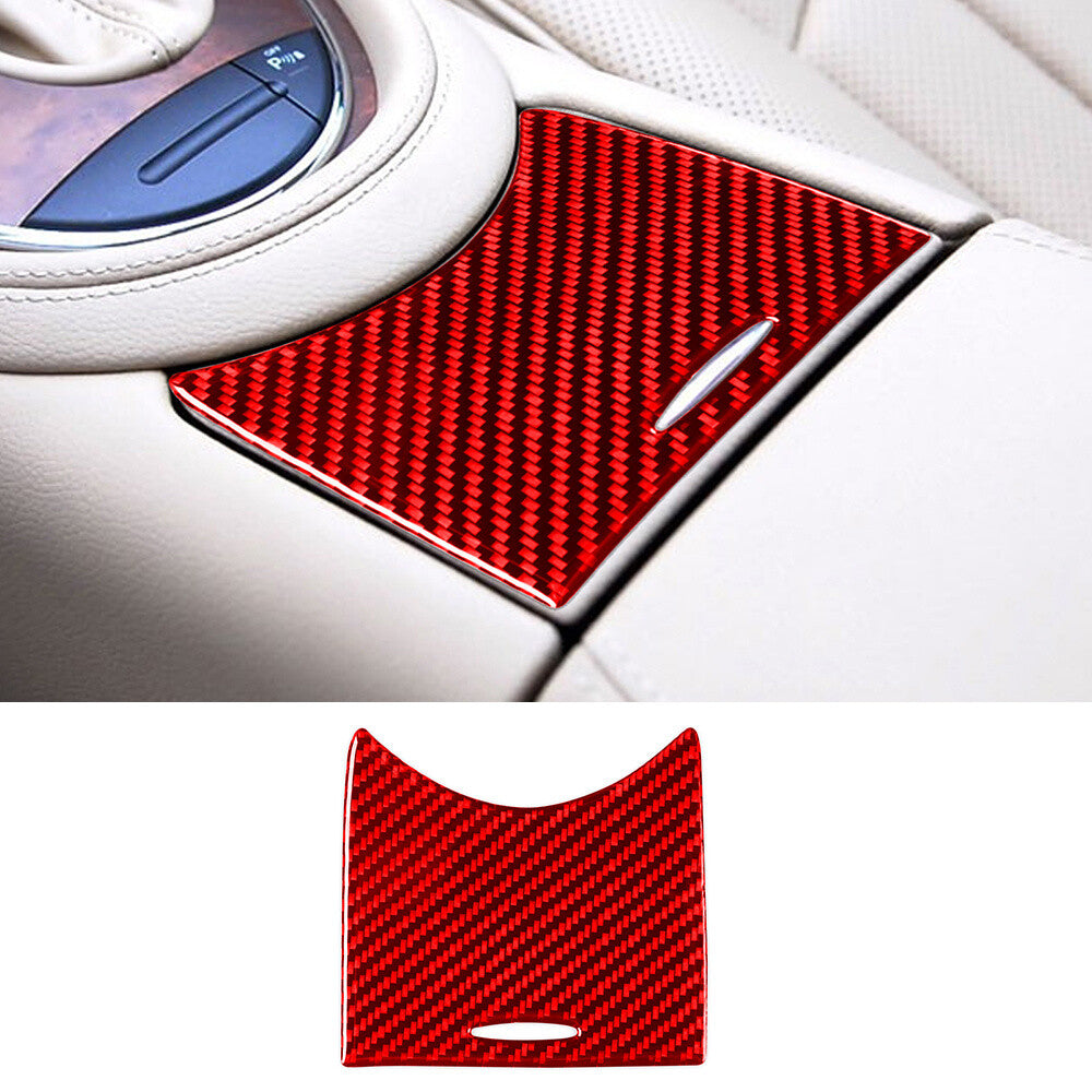 Red Carbon Fiber Gear Shift Storage Box Panel Trim for Benz CLS Class C219 04-09