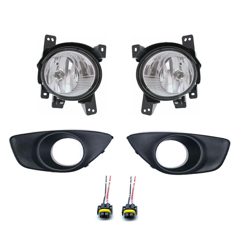 for Hyundai Santa Fe 2010-2012 6pc Front Fog lamp+protective cover belt conector