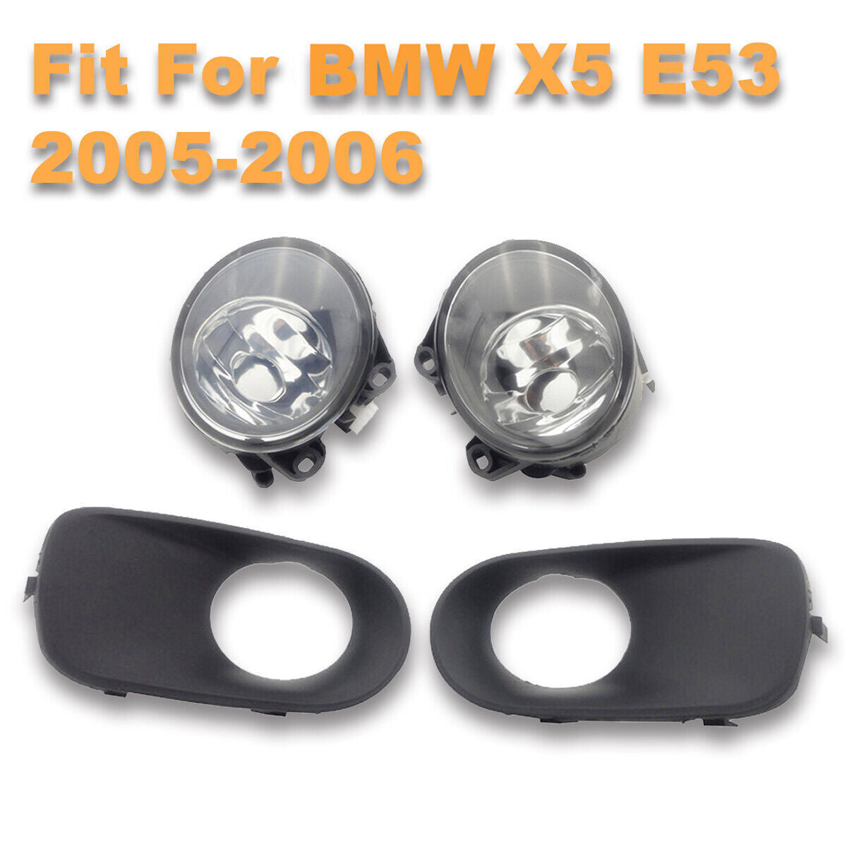 Clear Front Bumper Fog Lights Driving Lamps w/Cover Fit for BMW E53 X5 2005-2006