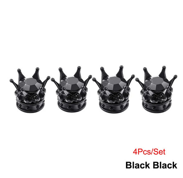 4-piece car tire valve cover rod air dust cover silver black skull for Subaru