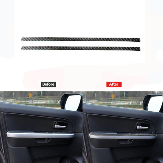2Pcs Carbon Fiber Front Door Decorative Strip Cover Trim for Suzuki Grand Vitara