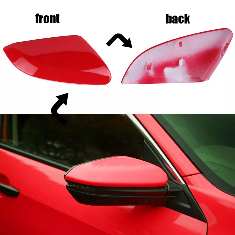 Driver Passenger Side Rear Mirror Cap Cover Red for Honda for Civic 2016-2021