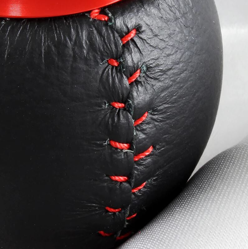 Car Shift Knob 6-speed Mugen, black and red PVC leather, suitable for Honda for Civic,CRX, for Acura .