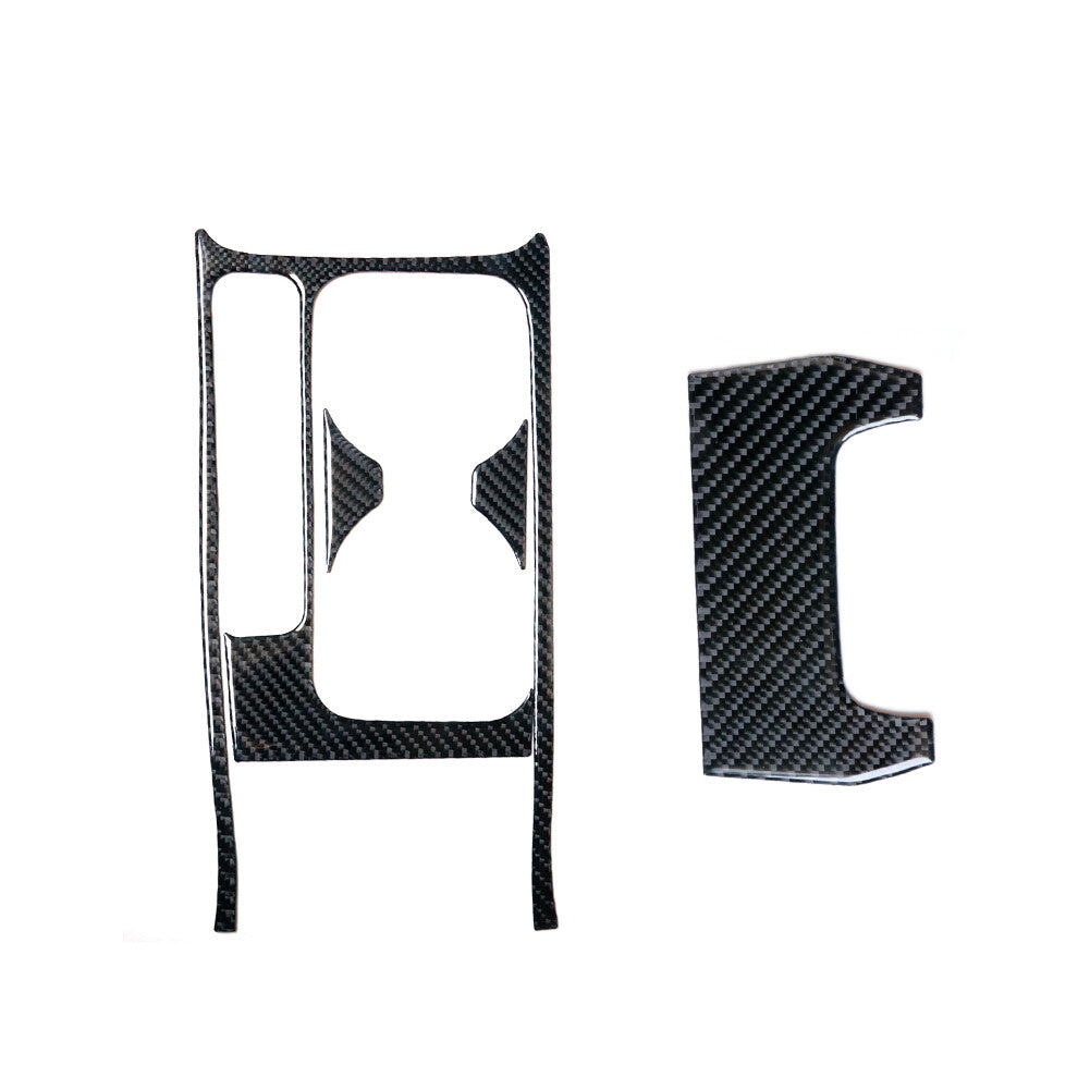 4Pcs Carbon Fiber Center Water Cup Panel Trim Cover Decor for Honda for Civic Coupe