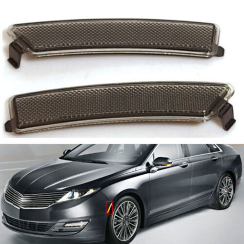 2PCS For 2013-2016 for LINCOLN MKZ Front Bumper Reflector Lamp Smoke Len