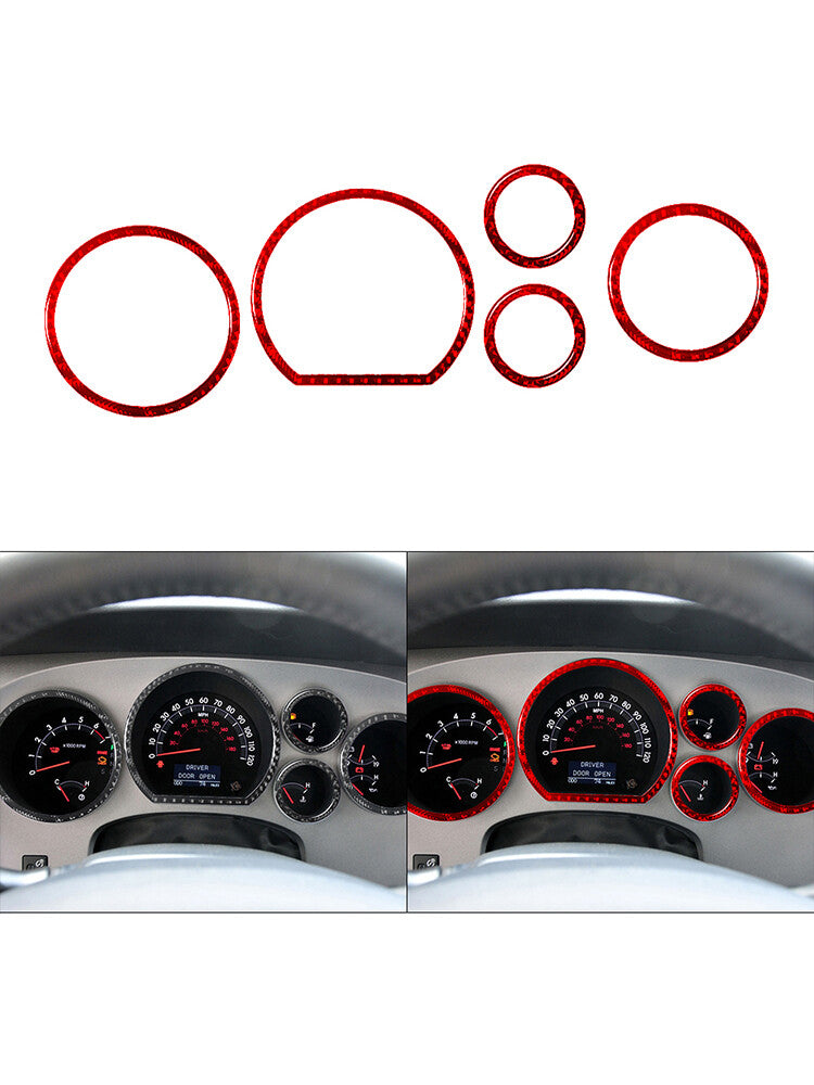 Red 5 Speedometer Ring Frame Trim Cover Carbon Fibre for Toyota Tundra 2007-2013