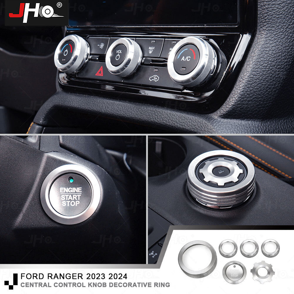 Silver Aluminum Central Control Knob Ring Cover Trim Decor For Ranger 2023-2024