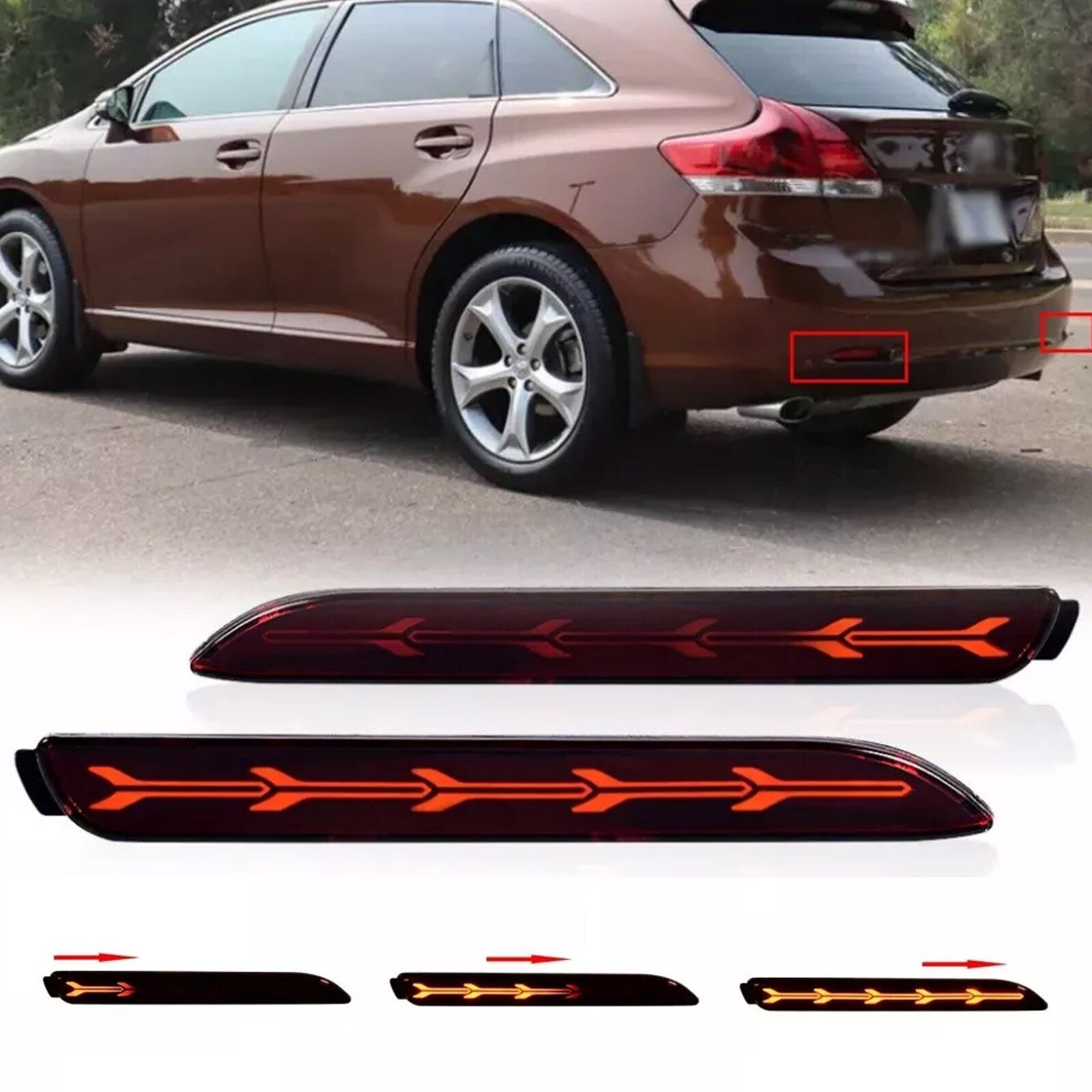 LED rear bumper reflector lights, turn signal lights, and brake lights, suitable for Toyota Venza 2009-1DX.