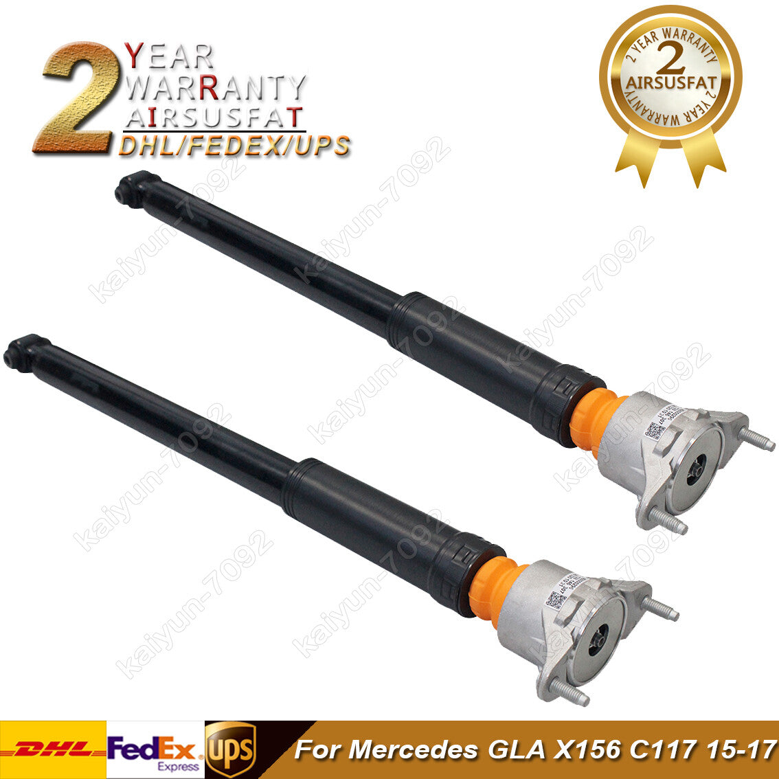 2x for Mercedes GLA X156 C117 2015-2017 Rear L+R Air Suspension Shock Absorbers
