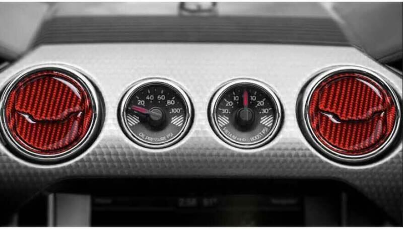 for Ford for Mustang for Shelby 2015-22 Red Carbon Fiber Middle Console Air Outlet Vent