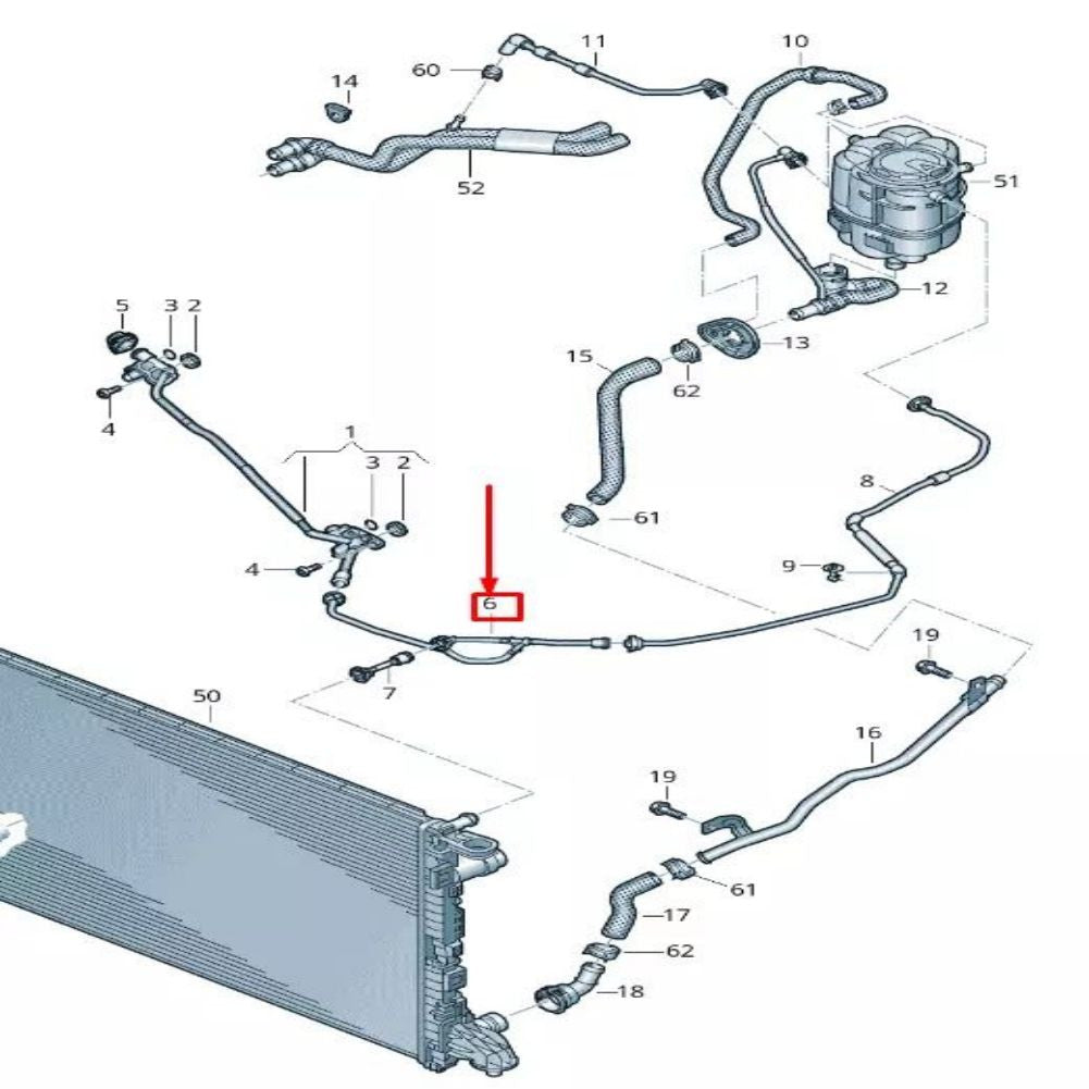 8W0121081DP Engine Breather Line for Audi for A4 Avant B9