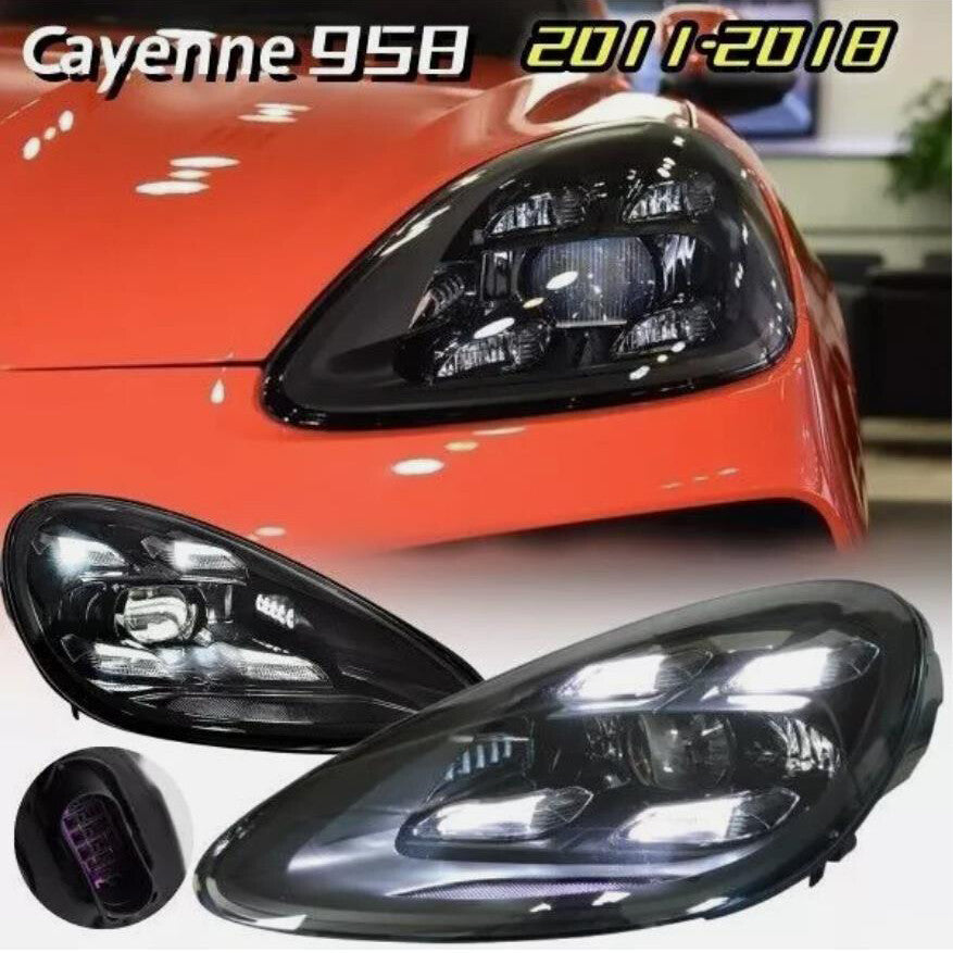 for Porsche for Cayenne 2011-2018 Animation Front Lamps Pair LED Headlight Assembly