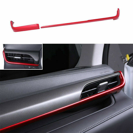 for Toyota Highlander 2020-2022 Glossy Red Dashboard Central Console Cover Trim