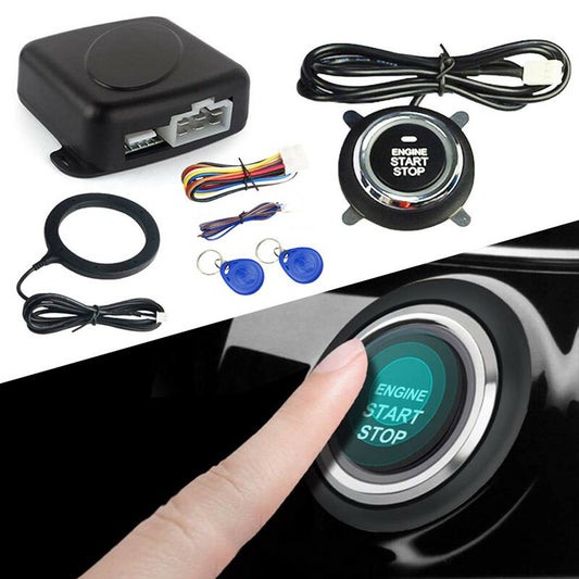 Car RFID Lock Keyless Start Stop Tactile Button Engine Push Start Button Alarm