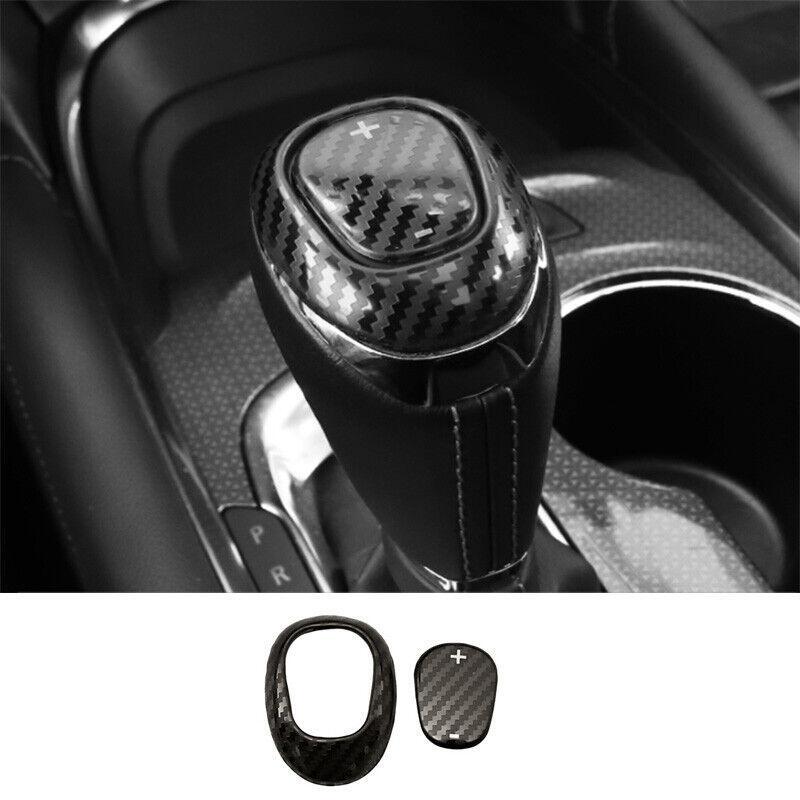 Steel Carbon Fiber Console Gear Shift Knob Cover for Chevrolet Car Malibu 16-22