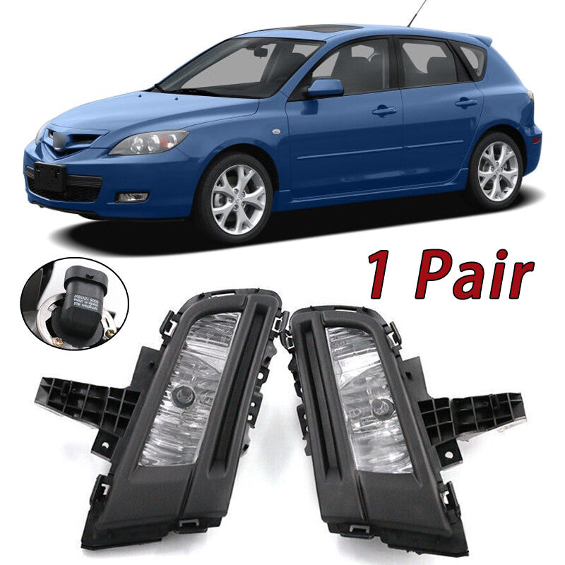 2Pcs Front Bumper Driving Light Fog Lamps With Wire for Mazda 3 2007-2009