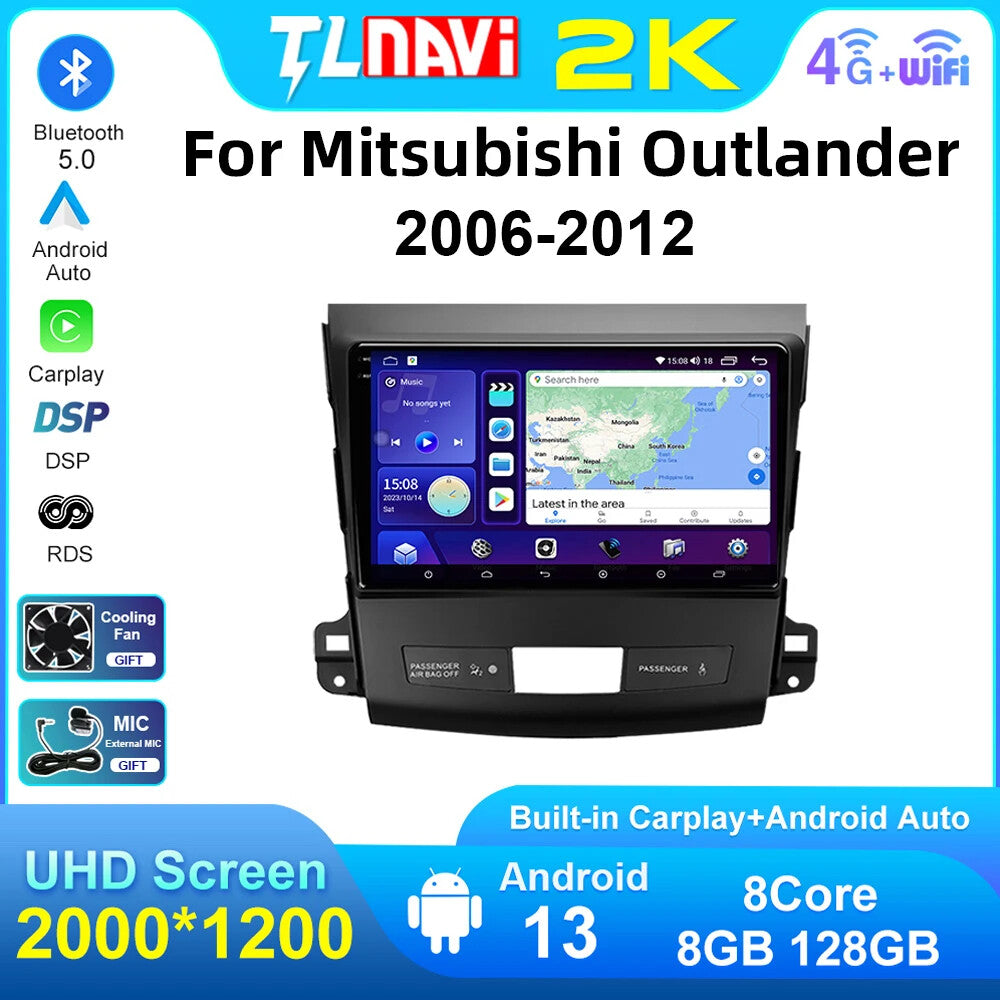 for Mitsubishi for Outlander 2006-2012 Android Carplay Car Radio GPS Player Screen