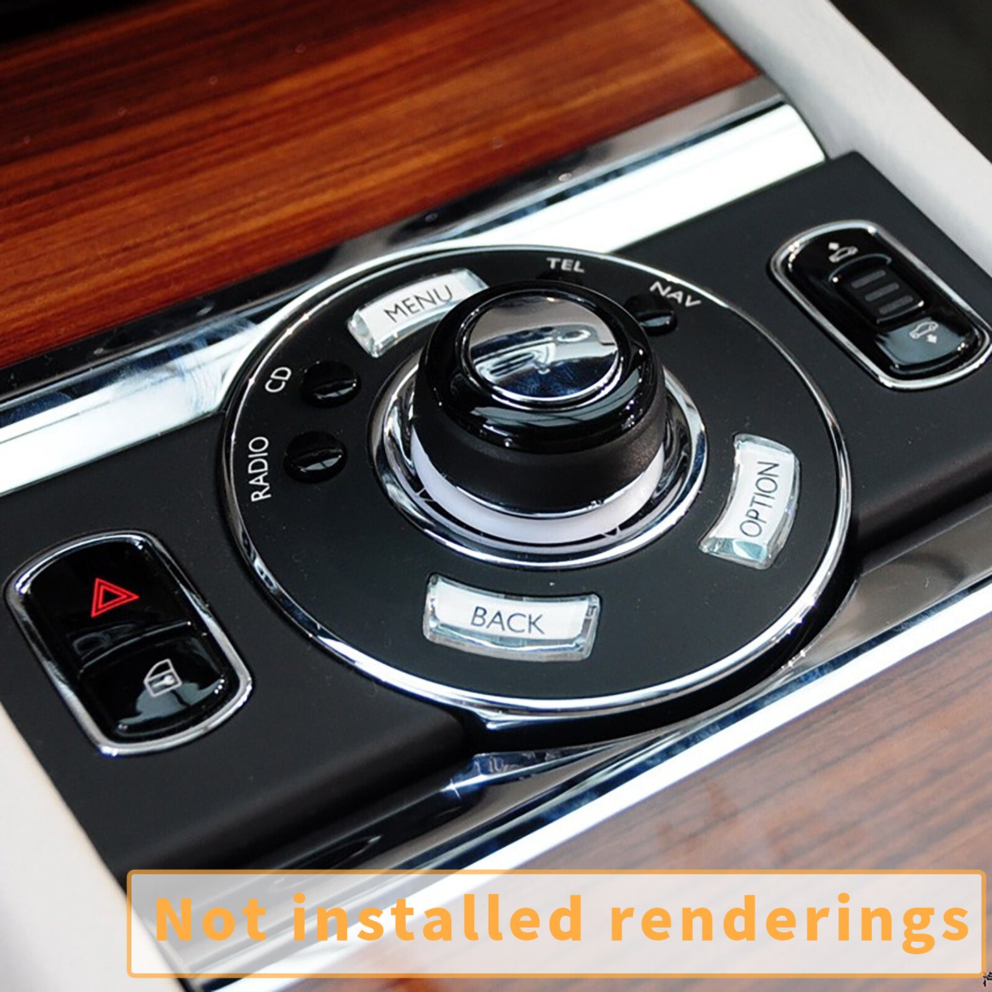 for Rolls-Royce interior center console entertainment system modified with Spirit of Ecstasy