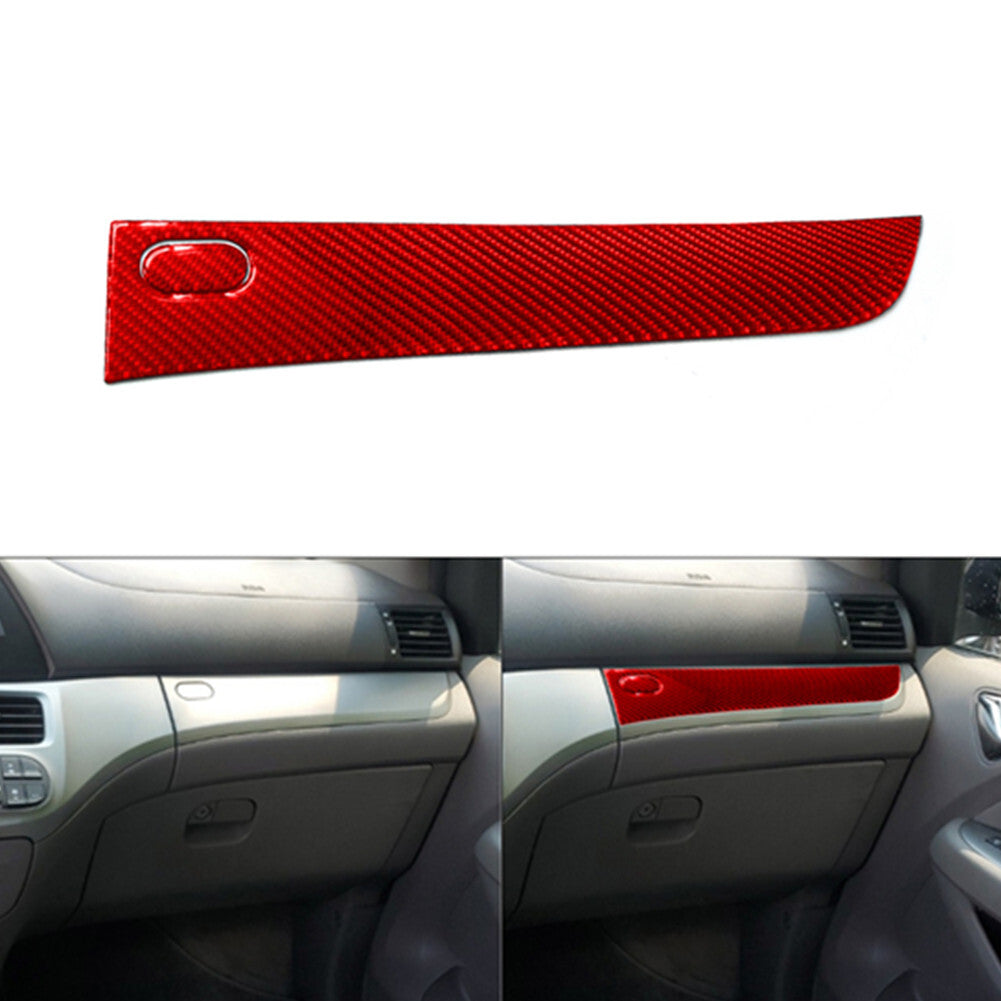 Red Carbon Fiber Copilot Dashboard Panel Cover Trim for Honda Odyssey 2005-2010