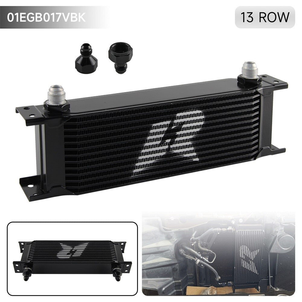 13 Row AN8 Stacked Plate Oil Cooler 6AN Adapter Universal Aluminium Radiator
